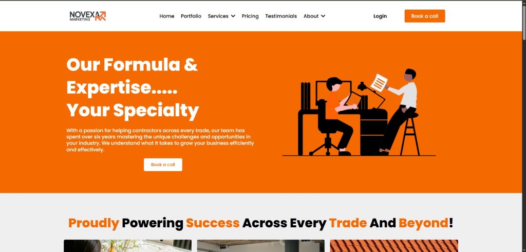 Novexa Marketing — Trades Funnel preview