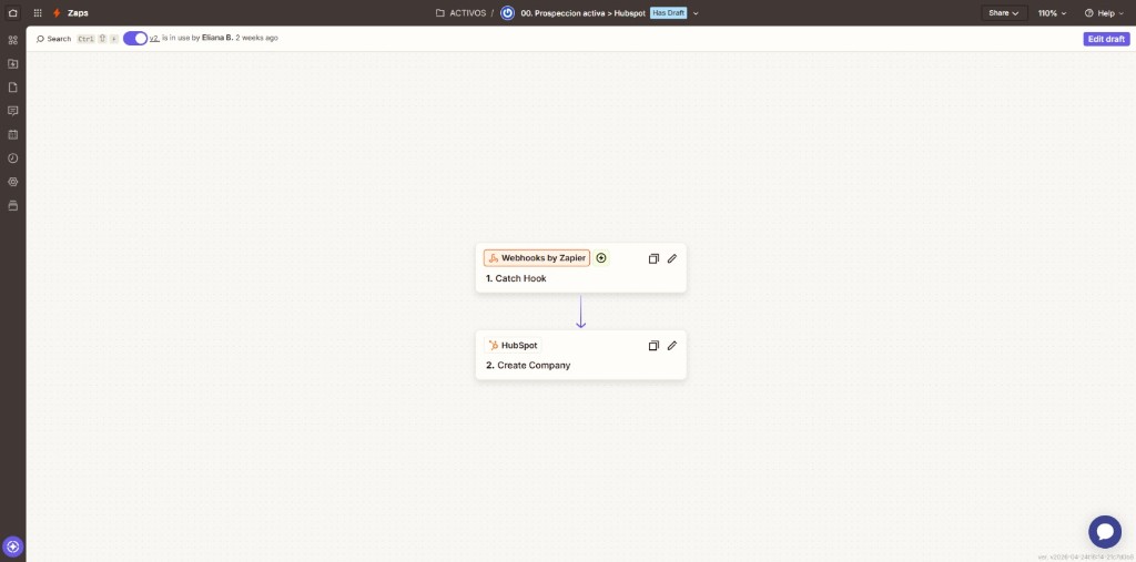 Webhook → HubSpot company creation preview